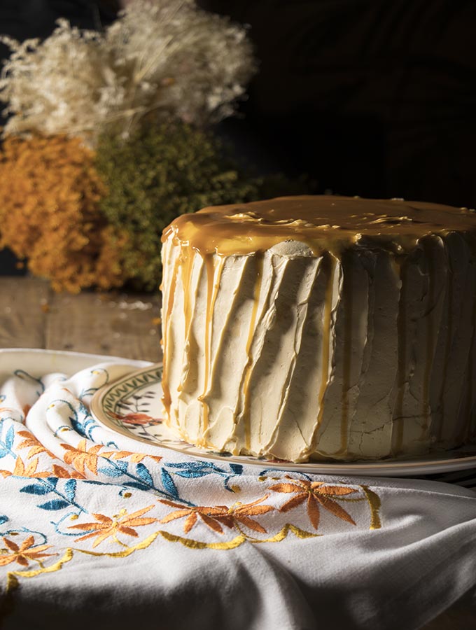 pastel de calabaza asada y caramelo salado