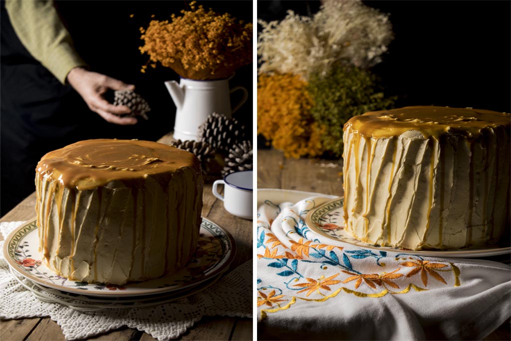 pastel de calabaza y caramelo salado